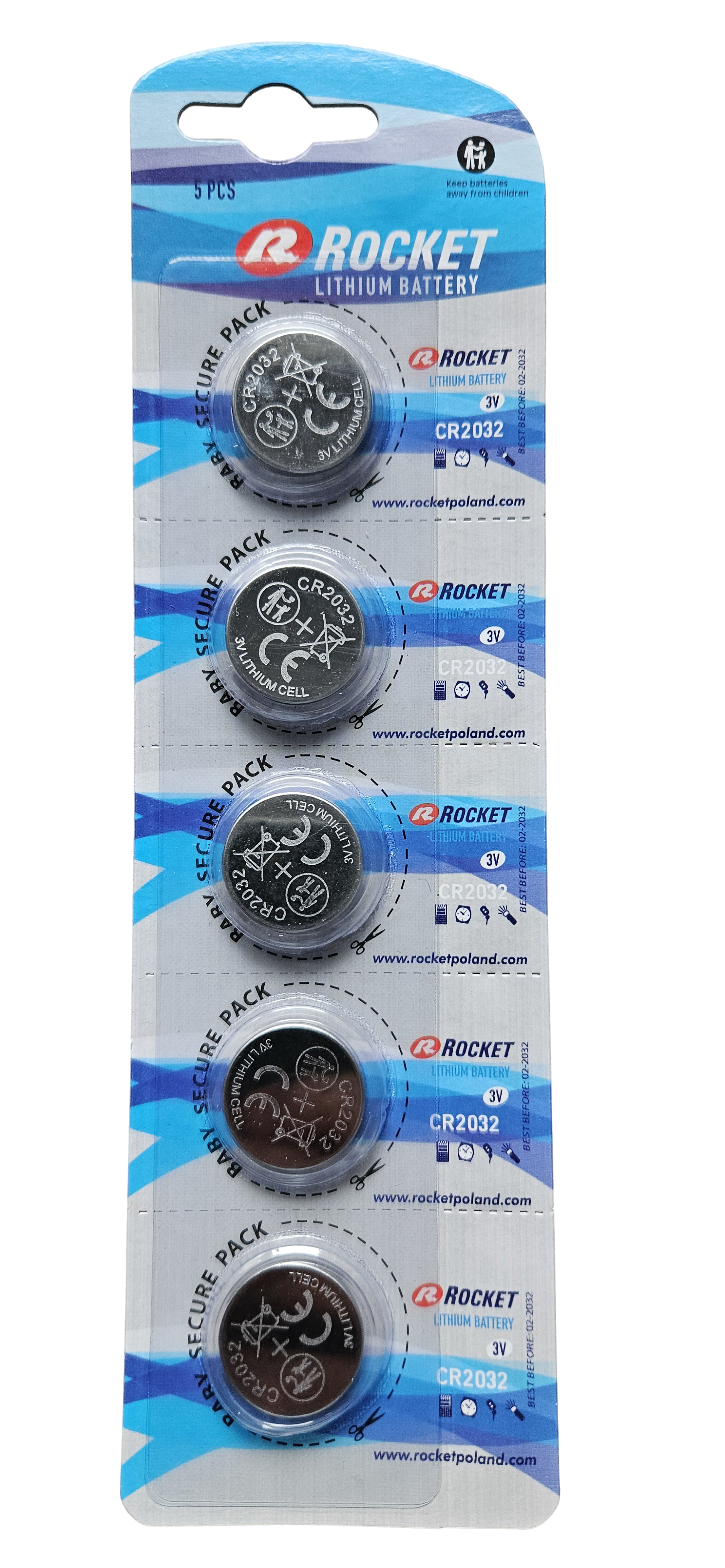 Bateria CR2032 3V litowa – zestaw 5 sztuk
