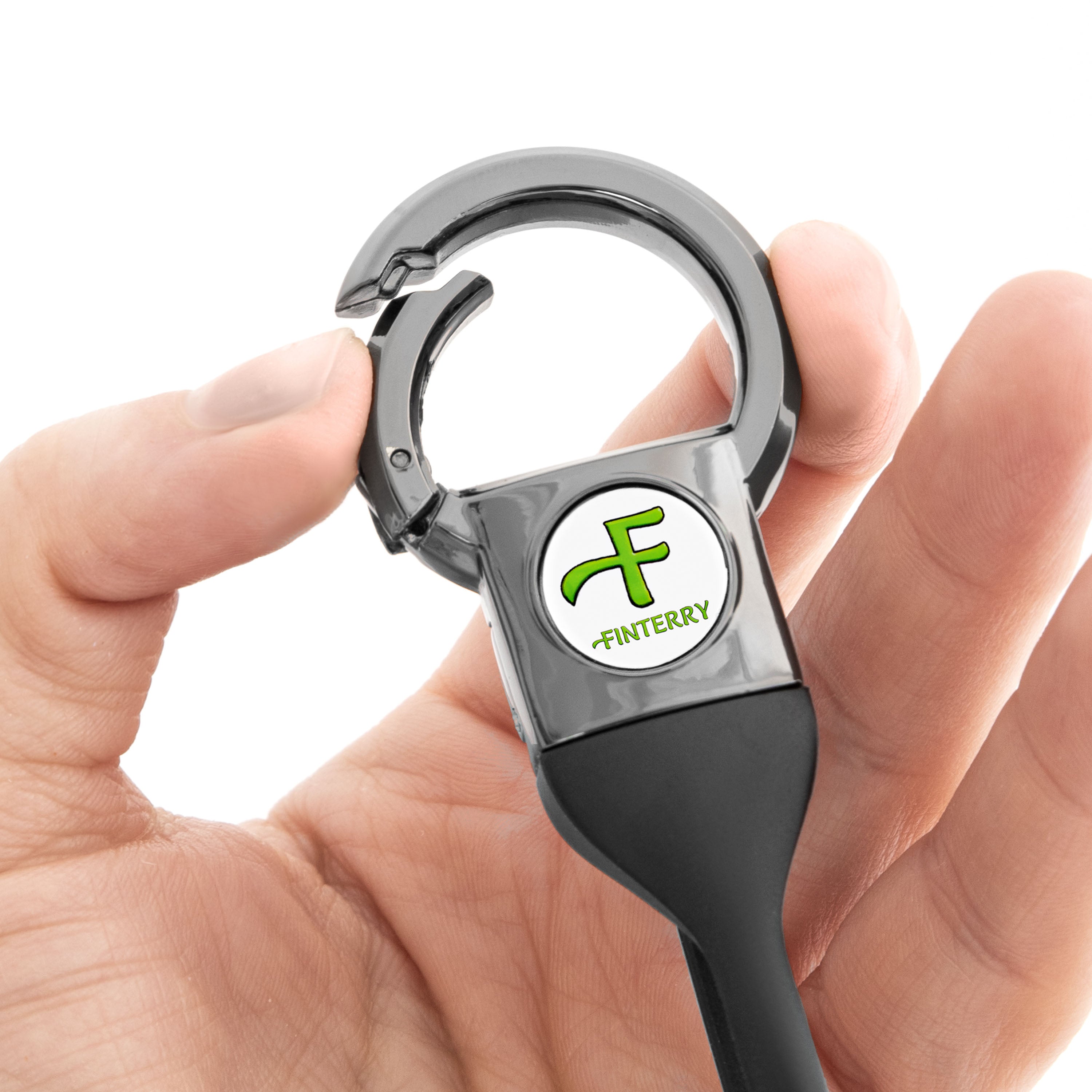 Brelok do kluczy Finterry – metalowy, zapinany