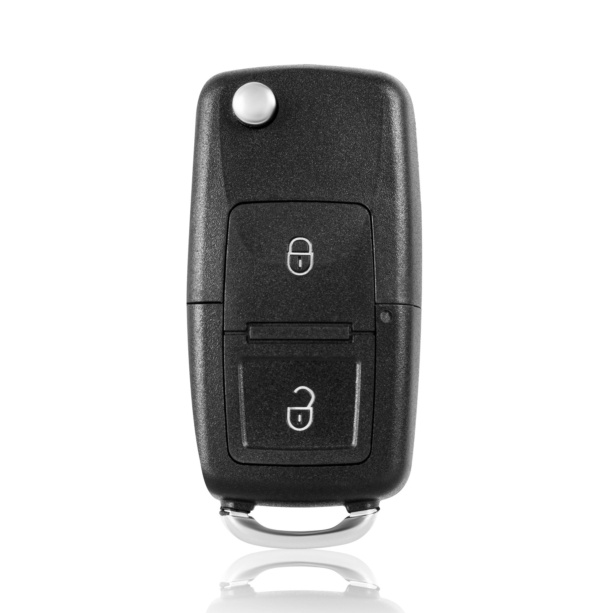 Schlüsselhülle für Volkswagen/Skoda/Seat – 2 Tasten | mit Schlüsselbart | LED in der Mitte