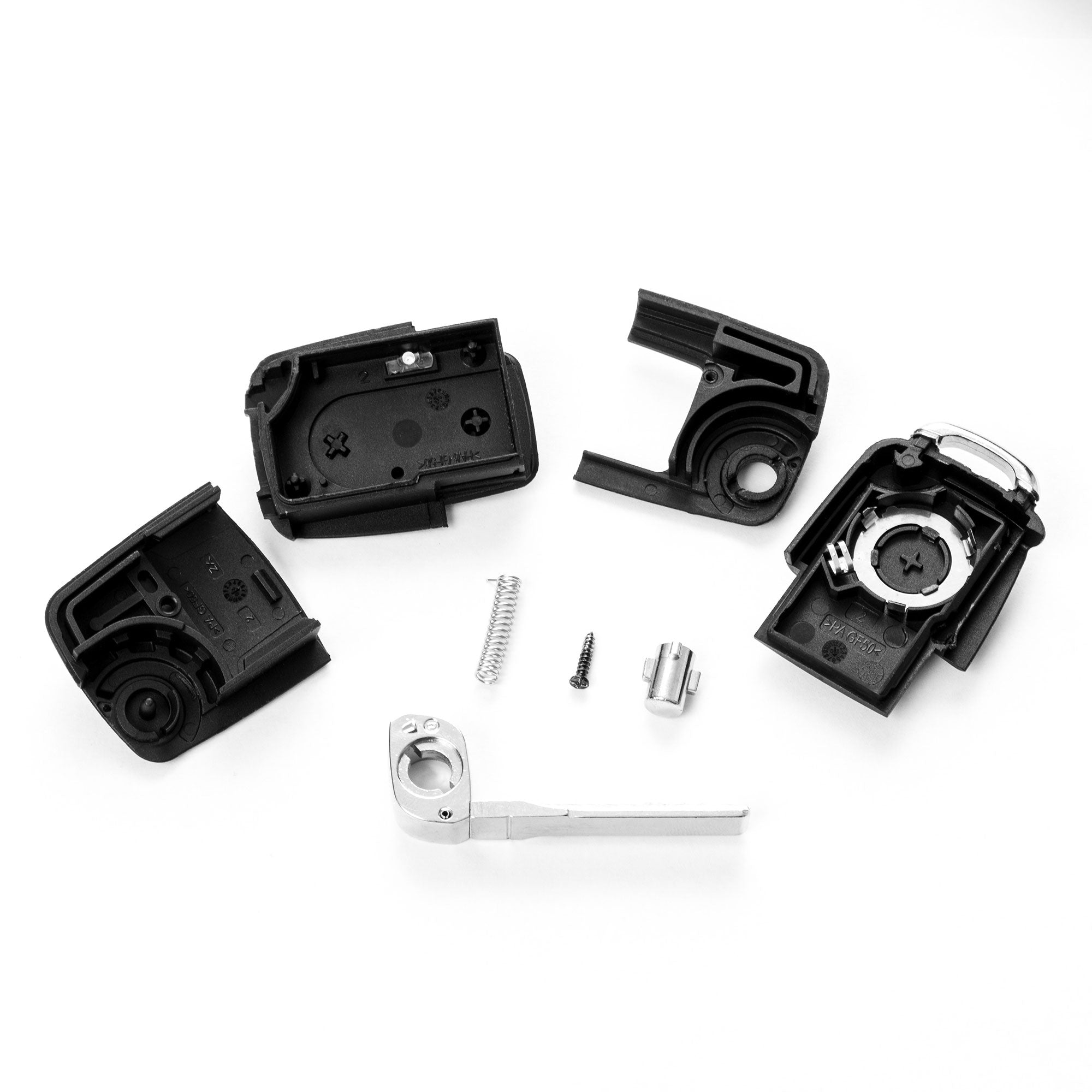 Schlüsselhülle für Volkswagen/Skoda/Seat – 2 Tasten | mit Schlüsselbart | LED in der Mitte