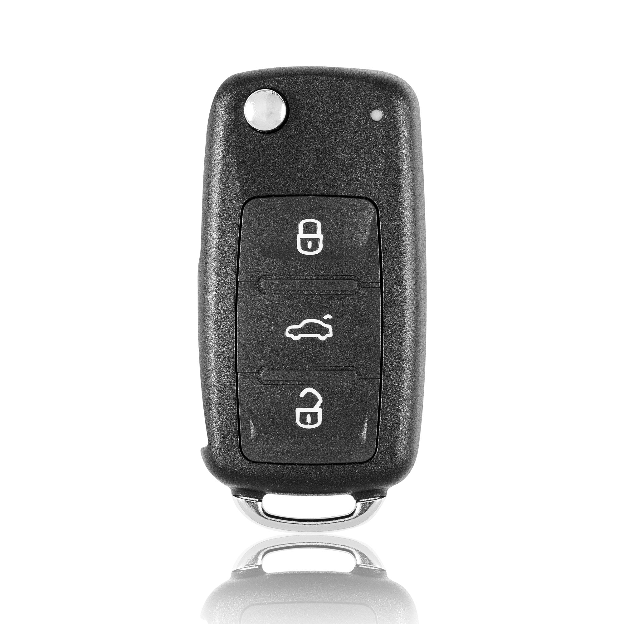 Schlüsselhülle für Volkswagen / Skoda / Seat – 3 LED-Tasten oben | zweiteilige, faltbare Hülle
