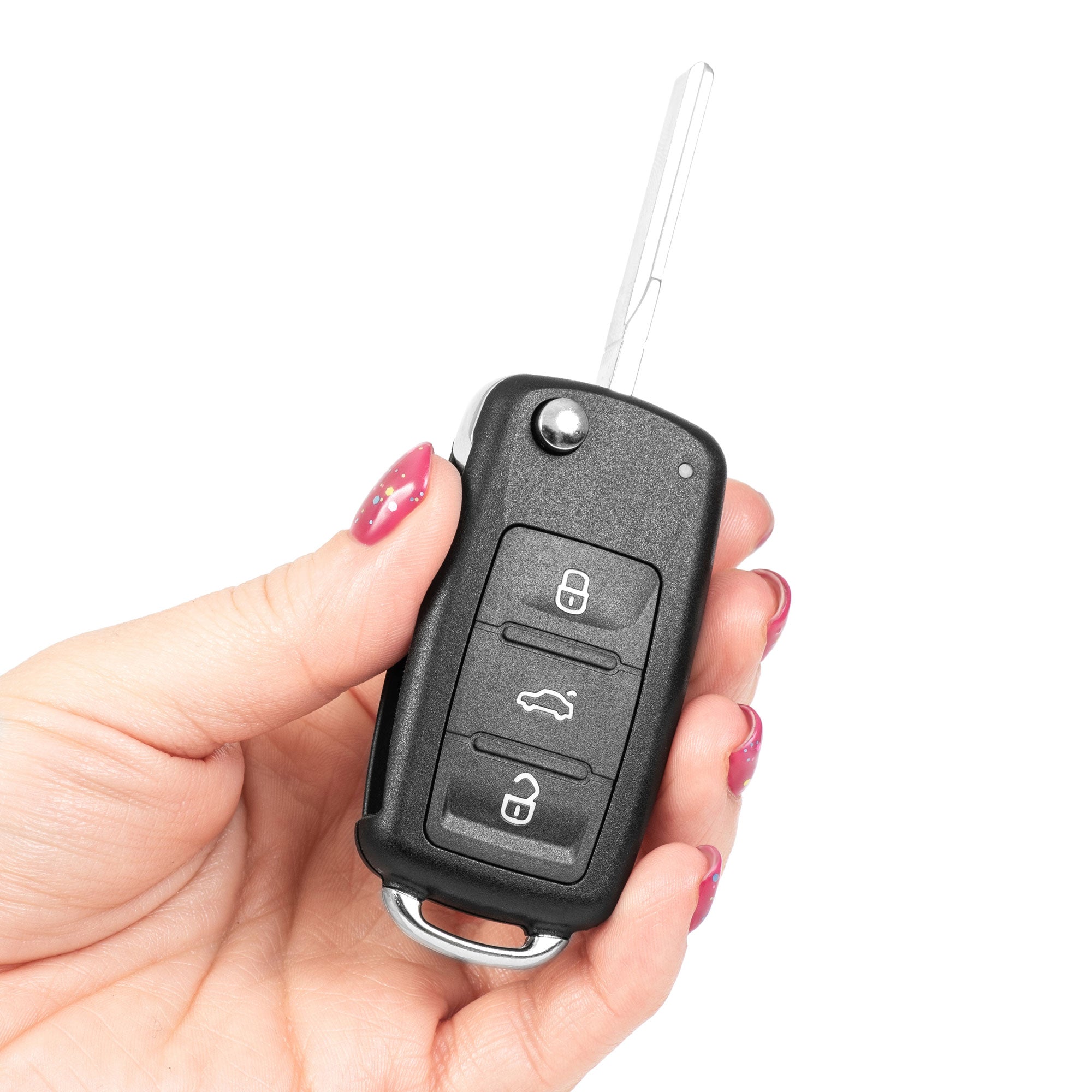 Obudowa kluczyka Volkswagen / Skoda / Seat – 3 przyciski LED u góry | obudowa dwuczęściowa, rozkładana