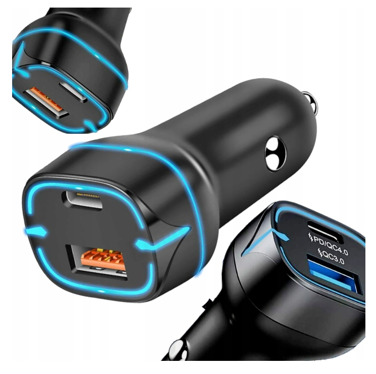 Ładowarka Samochodowa QC 38W USB-A USB-C