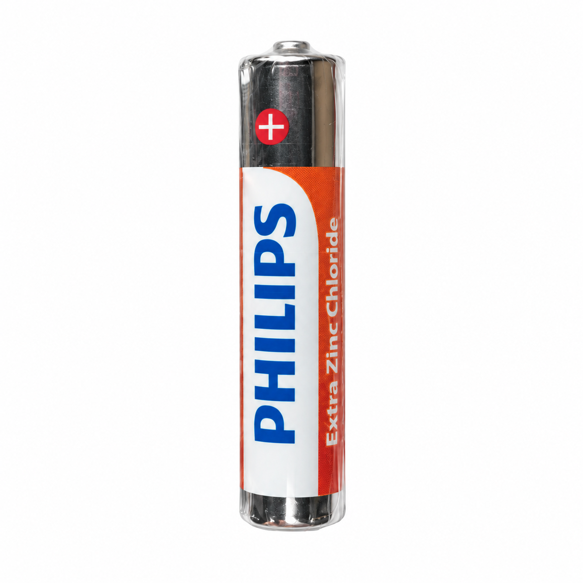 Bateria Philips LongLife AAA z zestawu 4 sztuk – pełny widok z górną i dolną końcówką na białym tle
